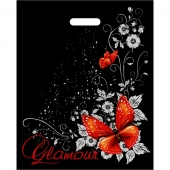 Черный пакет Glamour с вырубной ручкой (38х47 см) - Сима-Ленд - купить с доставкой в Абакане