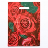 Пакет с цветочным принтом и вырубной ручкой (30х40 см) - Сима-Ленд - купить с доставкой в Абакане