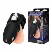 Черная клетка для пениса Silicone Small 2 in Cock Cage With Ball Divider - BlueLine - купить с доставкой в Абакане