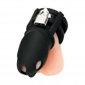 Черная клетка для пениса Silicone Small 2 in Cock Cage With Ball Divider - BlueLine - купить с доставкой в Абакане