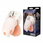 Белая клетка для пениса Silicone Small 2 in Cock Cage With Ball Divider - BlueLine - купить с доставкой в Абакане