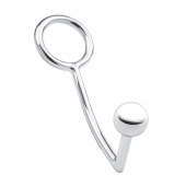 Кольцо на пенис с анальным стимулятором Stainless Steel Anal Hook   Cock Ring - BlueLine - в Абакане купить с доставкой