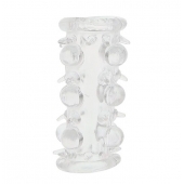 Прозрачная насадка на пенис с шипами и бугорками JELLY JOY LUST CLUSTER CLEAR - Dream Toys - в Абакане купить с доставкой