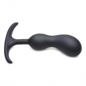 Черный массажер простаты с утяжелителями Premium Silicone Weighted Prostate Plug Medium - 16,3 см. - XR Brands - в Абакане купить с доставкой