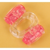 Прозрачное виброкольцо с двумя вибропульками - Toyfa Basic - в Абакане купить с доставкой