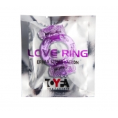 Фиолетовое виброкольцо с двумя вибропульками - Toyfa Basic - в Абакане купить с доставкой