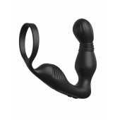 Черный вибростимулятор простаты с эрекционным кольцом Ass-Gasm Pro P-Spot Milker - Pipedream - в Абакане купить с доставкой