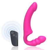 Розовый безремневой страпон Straples Strap-On Dildo - Erokay - купить с доставкой в Абакане