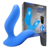 Синий вибромассажер простаты 3,5’’ Remote Control Curve P-spot Massager - 12 см. - Erokay - в Абакане купить с доставкой
