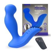Синий вибромассажер простаты 3,5’’ Remote Control P-spot Massager - 12,5 см. - Erokay - в Абакане купить с доставкой