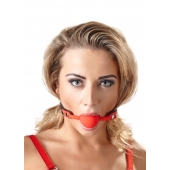 Силиконовый кляп-шар на чёрных ремешках Red Gag silicone - Orion - купить с доставкой в Абакане