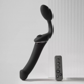 Черный безремневой вибрострапон Strap-On-Me Multi Orgasm Size XL - Strap-on-me - купить с доставкой в Абакане