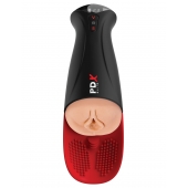 Телесный мастурбатор-вагина в черной колбе с вибрацией Fuck-O-Matic Pro XL - Pipedream - в Абакане купить с доставкой