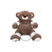 Бондажный набор: бурый мишка с белыми оковами и наручниками - Pecado - купить с доставкой в Абакане