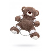 Бондажный набор: бурый мишка с белыми оковами и наручниками - Pecado - купить с доставкой в Абакане