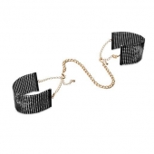 Чёрные дизайнерские наручники Desir Metallique Handcuffs Bijoux - Bijoux Indiscrets - купить с доставкой в Абакане