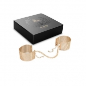 Дизайнерские золотистые наручники Desir Metallique Handcuffs Bijoux - Bijoux Indiscrets - купить с доставкой в Абакане
