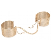 Дизайнерские золотистые наручники Desir Metallique Handcuffs Bijoux - Bijoux Indiscrets - купить с доставкой в Абакане