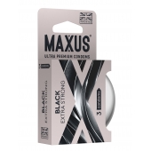 Черные утолщенные презервативы MAXUS Extra Strong с железным кейсом - 3 шт. - Maxus - купить с доставкой в Абакане