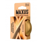 Точечные презервативы MAXUS 2000 Amazing Dots с железным кейсом - 3 шт. - Maxus - купить с доставкой в Абакане