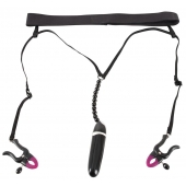 Женские вибростринги с зажимами для половых губ Spreader String with Vibrator - Orion - купить с доставкой в Абакане