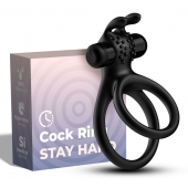 Черное эрекционное виброкольцо с подхватом мошонки Stay Hard - Boys of Toys - в Абакане купить с доставкой