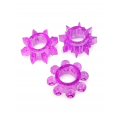 Набор из 3 лиловых эрекционных колец различной формы - Erowoman-Eroman - в Абакане купить с доставкой