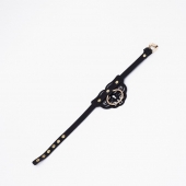 Черный чокер с клепками и золотистой фурнитурой - Crazy Handmade - купить с доставкой в Абакане