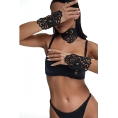 Фигурный набор для БДСМ-игр с узорами и золотистой фурнитурой - Crazy Handmade - купить с доставкой в Абакане