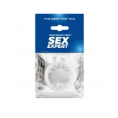 Эрекционное кольцо со стимулирующими шариками сверху и снизу - Sex Expert - в Абакане купить с доставкой