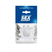 Прозрачное эрекционное кольцо со стимулирующими шариками - Sex Expert - в Абакане купить с доставкой