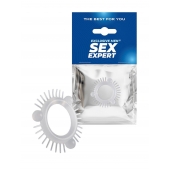 Эластичное эрекционное кольцо с 3 шариками и шипами - Sex Expert - в Абакане купить с доставкой