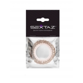 Эрекционное кольцо с бежевыми «ресничками» - Sextaz - в Абакане купить с доставкой