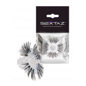 Эластичное эрекционное кольцо с черными «ресничками» - Sextaz - в Абакане купить с доставкой