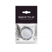 Эластичное эрекционное колечко с черными «ресничками» - Sextaz - в Абакане купить с доставкой