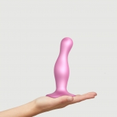 Розовая насадка Strap-On-Me Dildo Plug Curvy size M - Strap-on-me - купить с доставкой в Абакане
