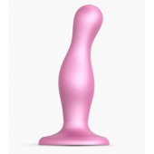 Розовая насадка Strap-On-Me Dildo Plug Curvy size M - Strap-on-me - купить с доставкой в Абакане