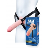 Мужской полый страпон на регулируемых ремешках - 22 см. - Sex Expert - купить с доставкой в Абакане