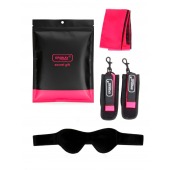 Черно-розовый эротический набор: маска, наручники и повязка - Erokay - купить с доставкой в Абакане