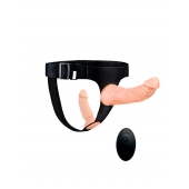 Женский страпон с 2 насадками, вибрацией и пультом ДУ - Erowoman-Eroman - купить с доставкой в Абакане