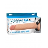 Телесный пустотелый фаллопротез 9’’ Hollow Silicone Strap-On - 24,1 см. - Pipedream - купить с доставкой в Абакане