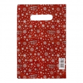 Красный подарочный новогодний пакет с вырубной ручкой (20х30 см) - Сима-Ленд - купить с доставкой в Абакане