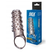 Дымчатая насадка на пенис с шипами и выпуклостями - 12 см. - Sex Expert - в Абакане купить с доставкой