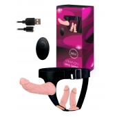 Женский страпон с 3 насадками и вибрацией - Erowoman-Eroman - купить с доставкой в Абакане