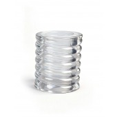 Прозрачная сквозная насадка на пенис с ребрышками - Sex Expert - в Абакане купить с доставкой