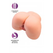 Телесный мастурбатор в форме попки с 2 любовными входами - No Name - в Абакане купить с доставкой