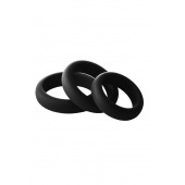 Набор из 3 черных эрекционных колец Smooth Silicone Cockring Pack - Dream Toys - в Абакане купить с доставкой