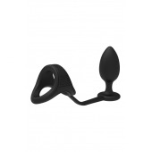 Черное эрекционное кольцо с анальной пробкой Cockstrap With Anal Plug - Dream Toys - в Абакане купить с доставкой