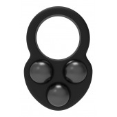 Черное эрекционное кольцо с утяжелителями - Dream Toys - в Абакане купить с доставкой