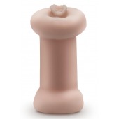 Телесный люминесцентный двусторонний мастурбатор Tasha - Blush Novelties - в Абакане купить с доставкой